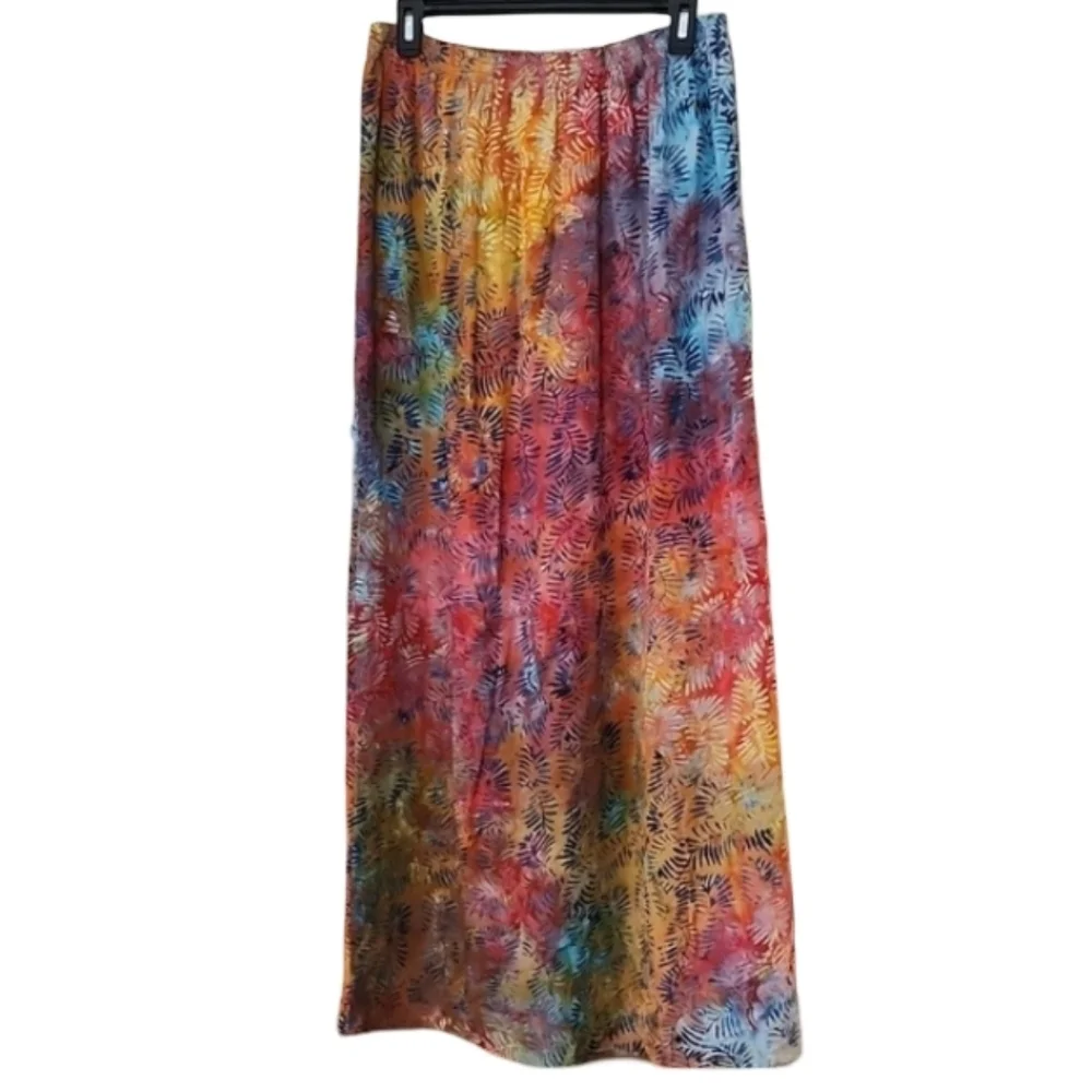 Go Fish 100% Rayon Tropical Abstract Maxi Pull-on Skirt Women's XXL - Picture 1 of 6